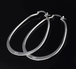 Economici orecchini a cerchio grandi placcati in argento sterling 925 Gioielli di moda di alta qualità per le donne 5759427