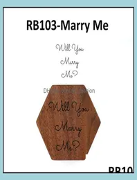 Caixas de joias Embalagem Exibição Caixa de anel de madeira em branco Madeira de nogueira Will You Mary Me Alianças de casamento Entrega direta de joias 6Bm9S3829028