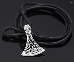 Colares com Pingente Anime Gota de Aço Inoxidável Machado Viking Feito à Mão Pulseira de Couro para Presente Masculino Cosplay 2023