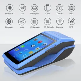 Printers Handheld Android 8.1 POS Terminal Printer With Bluetooth Thermal Receipt Printer 3G WiFi Mobile Order POS PDA