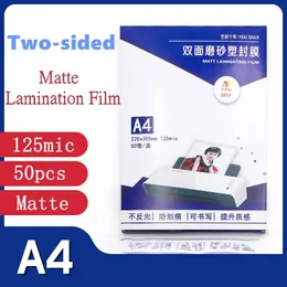 ラミネーター50pcs/bag 125micron A4サイズPVCマット2フラップラミネートポーチの厚さPET+EVA+PE Hot Laminator SuperPlastic Laminate Film