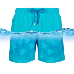 Manufacture Custom Design Summer Magic Encounter Water Color Changing Pattern Shorts Swim Short Beach Swimwear Shorts For Men VCW