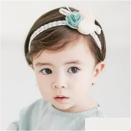 Kafa Moda Güzellik Kız Bebek Baş Bandı Toddler Flower Dantel Saç Band Bete Dolle Enfant Kızlar için Turbante Infantil Drop Del Dhvw7