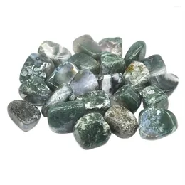 Decorative Figurines Natural Green Moss Agate Healing Crystals Mineral Energy Bulk Tumbled Lucky Stones Gravel Specimen Home Decoration