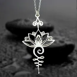 Подвесные ожерелья артистическое лотос цветочное колье ожерелья хиппи Женщины Половые ожерелья подарки для заживления йоги заживления подвески J230601