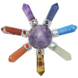 Bolsas de joias Cone de cura Pedra de cristal 7 pontos de chakra Gerador de energia para equilíbrio de meditação e ioga