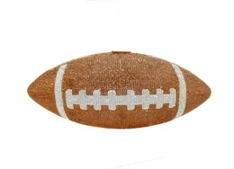 Crystal Clutch Bag US Football Clutches Style Glitter Party Bag Ladies Rhinestone Clutches Football Evening Bags Soccer Clutch7379034