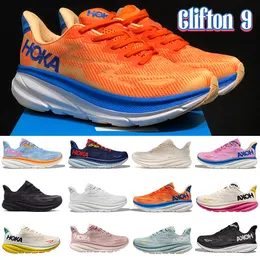 Hokas Casual Shoes womens Hoka One One Clifton 9 athletic sneakers black white cyclamen Airy Bellwether Blue running shoe Designer Men women outdoor Sports Trainers