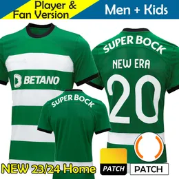 23/24 Camisa Sporting CP Lisboa Soccer Jerseys Kids Kit Football Shirts Home Away Training 2023 2024 Home Away 3rd Player Version De Futebol Nuno Santos Edwards Ugarte