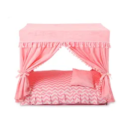 Mats Pink Demontering Summer Court Kennel Dog Nest Puppy Cat House Bed Pet Dog Bed With Curtain Home Indoor Camas de Perro