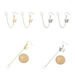 Dangle Earrings Kissitty Anti-Lost Wireless Earphone For Women Butterfly With Hanging Chain Jewelry Findings