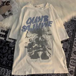 100% Algodão Harajuku Anime Estética Punk Gótico Preto Hip Hop Camiseta Feminina Verão Streetwear Moda Feminina T-shirt Roupas L230520