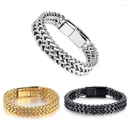Link Bracelets Mens Jewellery Hip-hop Double-layer Braided Keel Stainless Steel Bracelet For Men Personalized Party Chain Meta Jewelry