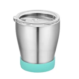 Tumblers Vacuum Cup Nonslip Double Walled Insated Mugs Stainless Steel Kid Mug Sippy With Lid Clear Outdoor Travel Car Dh0871 Drop D Dhmrf