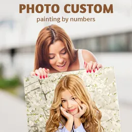 Crafts Photo Custom Diy Oil Paint Paintings by Numbers Personality Picture Drawing Acrylic by Numbers Canvas Coloring by Numbers