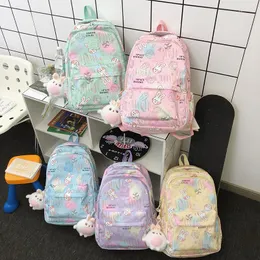 Skolväskor japanska kvinnor ryggsäck kawaii tryckväska för flickor flerskikt design kvinnlig resevattentät förvaring ryggsäckar