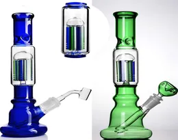 Glass Bongs Hookahs Bubbler with colorful Arm Tree Perc water pipe diffuse downstem with 14 mm joint Random Style Color7537919