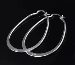Billiga 925 Sterling Silver Plated Large Hoop örhängen Top Quality Fashion Jewelry for Women 4984250