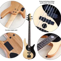 Пользовательские 5-литровые 43-дюймовые Yinyang Electric Bass Guitar 24 Frets Maple Neck