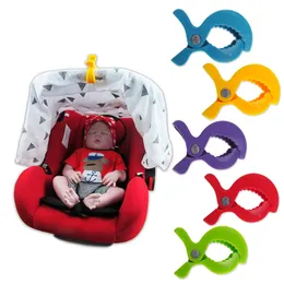 100st Baby Colorful Car Seat Accessories Plastic Pushchair Toy Clip Pram barnvagn Peg för att kroka täckning av filt myggnätklipp
