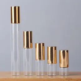 Bottle 20pcs/lot 1ml 2ml 3ml 5ml 10ml Empty Clear Thin Glass Roll on Bottle Sample Test Essential Oil Vials Roller on Perfume Bottles