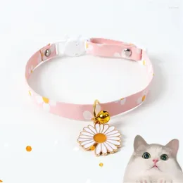 Collari per cani Cute Daisy Flower Pet Cat Regolabile Safety Breakaway Puppy Chihuahua Collar Kitten Collana Accessori