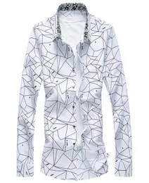New Design Spring Men Shirt High Quality Classic Formal Geometric Plaid Long Sleeve Dress Shirts Mens Plus Size 7XL3217856