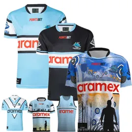 2023 Nova Moda Camisetas de Rúgbi Roupas Masculinas Cronulla Sharks Heritage Jersey Austrália Home Away Camisa Pesca Terno Tamanho Grande 5xl