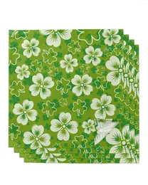 Serwe sercowe 4PCS St. Patrick's Day Clover Green Square 50 cm imprezowy dekoracja ślubna