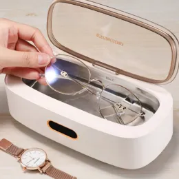 Máquina de limpeza portátil limpador de anel 45000 Hz vibração de alta frequência ultrassom limpador de joias óculos