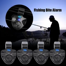 Balıkçılık Aksesuarları 2 4 12 PCS Elektronik Isırık Alarmı W Ses LED Işıklar Göstergesi Balık Alarmları Buzzer Siren Gündüz Gecesi 230531