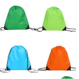 Сумки для хранения портативные D210 Polyester DString рюкзак сплошной спортивный