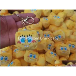 Takı Büyük Göz Kare Sarı Peluş Peluş Ana Zincir Okul Çantası Süs Ring Çocuk Hediyeler Hakkında 4x6cm Damla Teslimat Bebek Doğum Aksesuarları Otepb