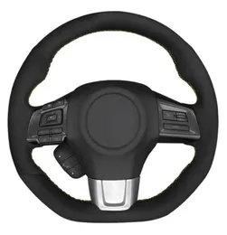 Car Steering Wheel Cover DIY Handstitched Black Suede For Subaru WRX STI 2015 2016 2017 2018 2019 Levorg 201520192400732