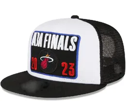 Mode heren designer hoed dames Miami''Heat''baseball cap 2023 Finals Champions unisex zonnehoed bot borduren groothandel Casquette Caps a0