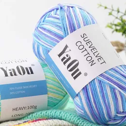 Garn 100g spets segmenterat färgning av kommersiell bomullsull DIY stickad som används för mjuka babyströjor Cardigans Socks Doll Garn P230601