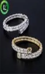 Hip Hop Jewelry Cuff Women Mens Bracelets Iced Out Diamond Bangles Gold Silver Fashion Bracelet Luxury Designer Cubic Zirconia Jew5777311