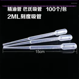 Storage Bottles 100pcs Straws Pasteur Dropper Essential Oil Tube Eyeliner Dispensing Tool With Scale Transparent Disposable Plastic Cosmetic