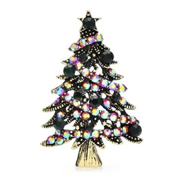 Pimler broşlar wuli bebeğin köpüklü Noel ağacı kadınlar için uygun unisex vintage yeşil rhinestone fabrikası gündelik göğüs pimi hediye g230529