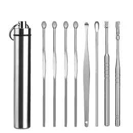 Care 7pcs/Set Ear Cleaner Wax Removal Tool EarPick Sticks Earwax Remover Curette Ear Pick Cleaning Ear Cleanser Spoon for Ear Care