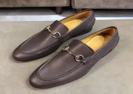 Orignal Box Luxury New Mens Oxfords Formal Slip On Gentleman Wedding Dress Calfskin Leather Shoes Size 38442436239