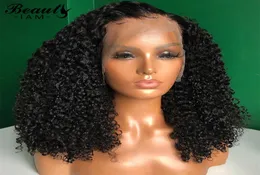 Mongolian Kinky Curly Wig Lace Wig Human Hair Natural Virgin Hair 13X6 Curly Lace Front Short Wigs8473339