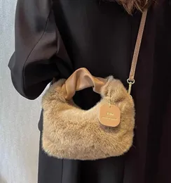Women feeling plush handbag bag female 2022 new fashion autumn and winter hair bag with a small chain crossbody1126168