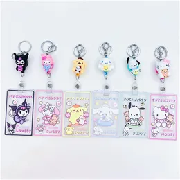 Jewelry Fashion Cartoon Kawaii Styles Character Keychains School Food Card Antilost Key Ring Accessories Drop Delivery Baby Kids Mate Otsmp