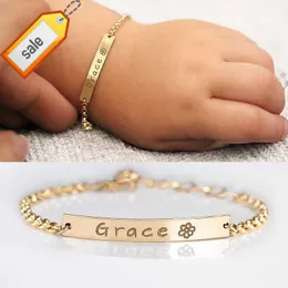 Amazing Girls Stainless Steel Material Accessories Waterproof Pvd Plated Baby Names Personalized Bracelets For Kids Jewelry