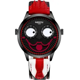 Herrklockor av hög kvalitet Joker Watch Men Top Brand Creative Fashion Personlighet Clown Leather Waterproof Mechanical Automatic