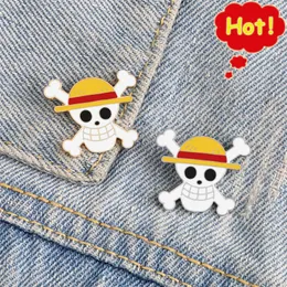 Anime Skeleton Brooch Pirate Skull Enamel Pins Cosplay Badge Backpack Cloth Denim Lapel Pin Jewelry Gift Comic Related Products