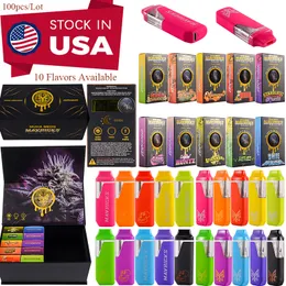 USA Warehouse Stock 1.0ML Muha Meds Mavericks E Cigarette Lighter Shaped 10 Flavors 240mah Battery Disposable Vape Pen With Box Package Recharegeable 100pcs