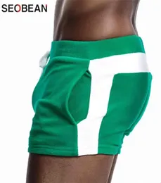 SEOBEAN Men Homewear Shorts Sexy Low Waist Cotton Super Soft Comfortable Home Male Panties Boxer Casual Short Pants 2106295143169