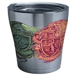 Tervis Harry Potter - Illustrated Crests Copo de viagem com isolamento de parede tripla mantém as bebidas frias e quentes, 20 oz - aço inoxidável, Stainl